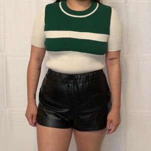 Tory Burch Ribbed Short Sleeve Sweater